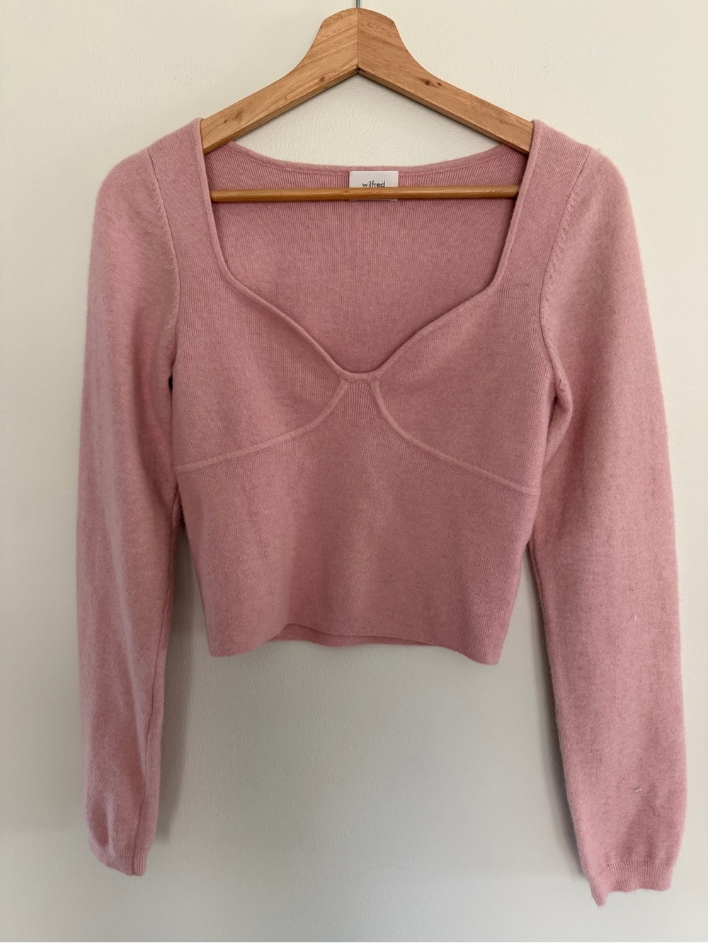 Aritzia Wilfred Greer Sweater Dusty Rose Knit Top